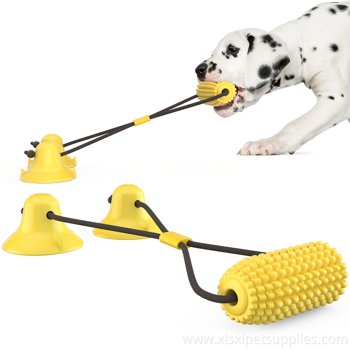 Factory Price Dual Suction Cups Corn Dog Pet Toy Wholesale Funny Pet Toys OEM Bulk Dog Toys